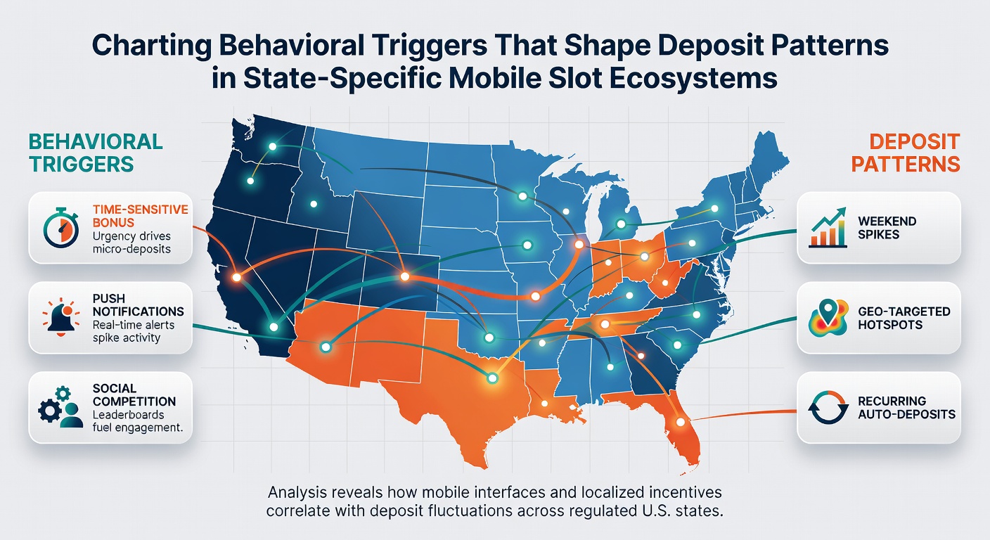 Mobile slot interface displaying deposit options and behavioral analytics dashboard on a smartphone screen