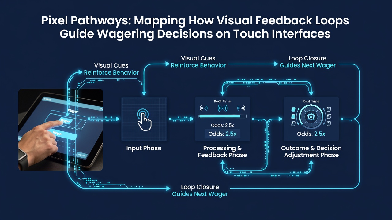 Diagram illustrating visual feedback pathways and touch response mapping on casino app interfaces