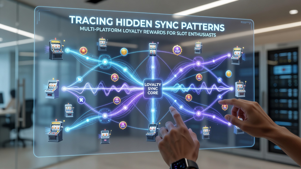 Data visualization dashboard displaying sync patterns and loyalty point flows across slot gaming platforms