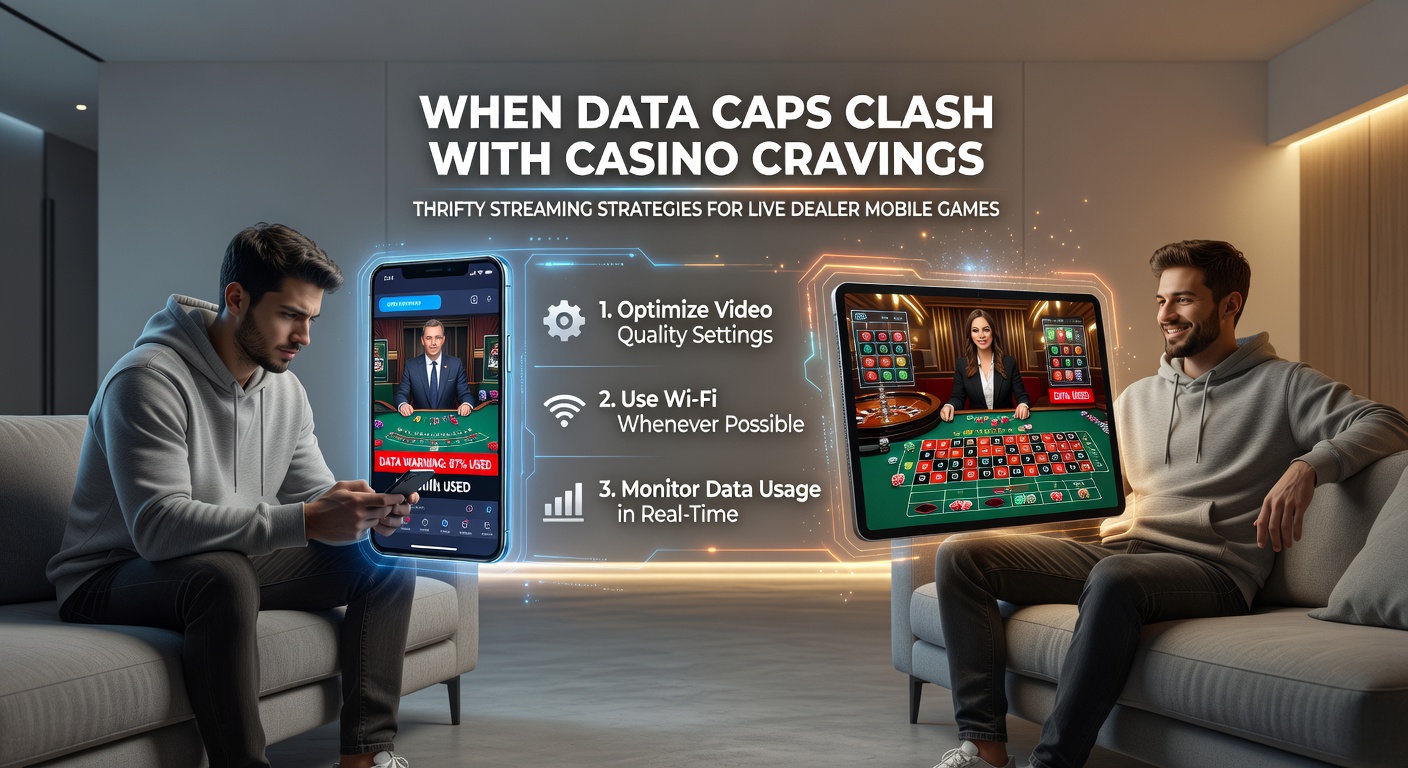Smartphone user adjusting streaming quality settings in a live dealer roulette app while checking data usage stats, illustrating practical data-saving tweaks